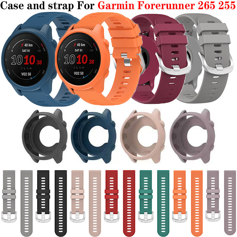 Capa Protetora de Silicone TPU para Relógio Garmin Forerunner 255 265 Capa de Proteção para SmartWatch Meio Pacote Subst