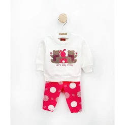 Conjunto Bebê Menina Blusão Moletom e Legging Ursinho - Kyly