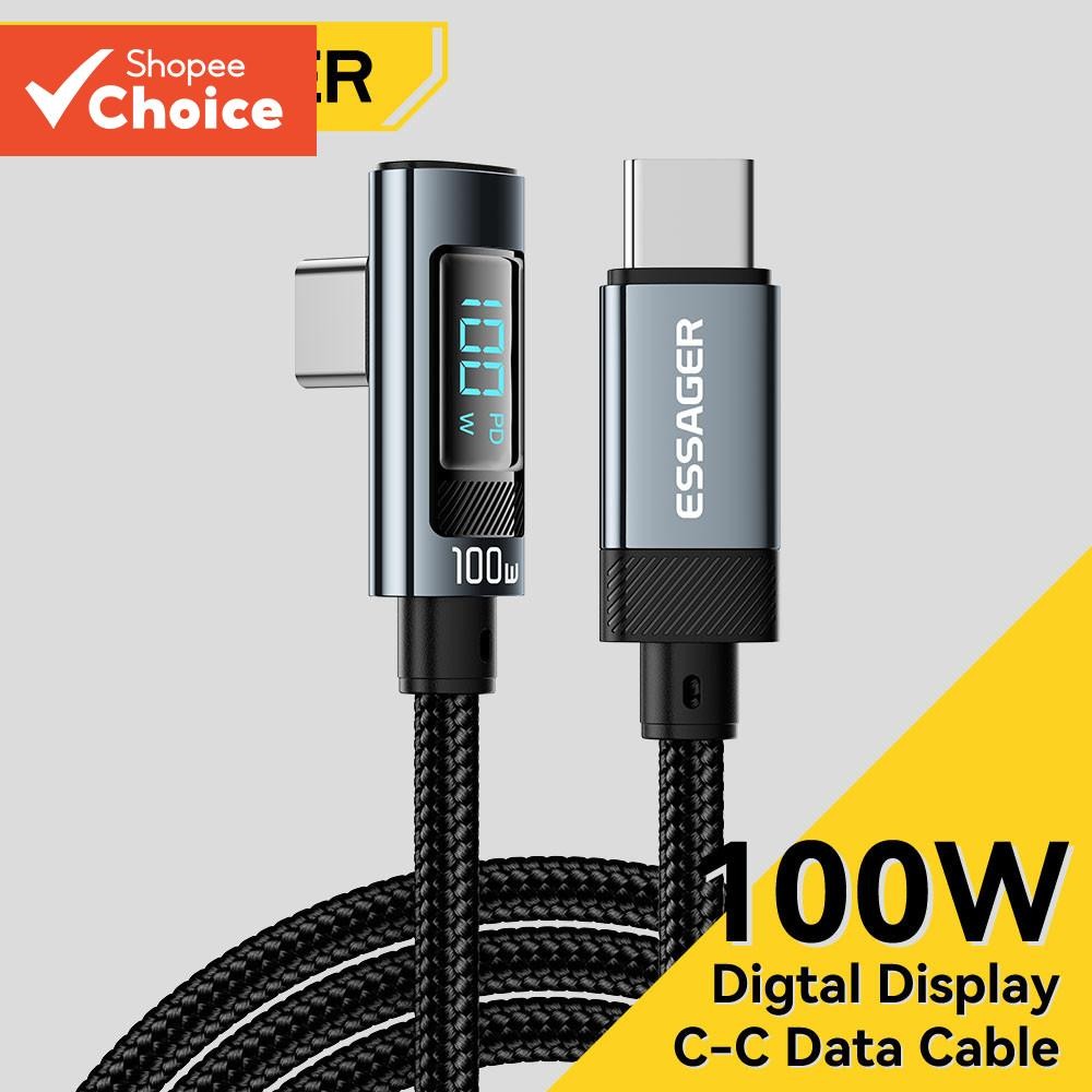 Essager Pd 100W Usb2.0 C para Type C Cabo E-Marker Usbc Carregamento Rápido para Celular e Laptop