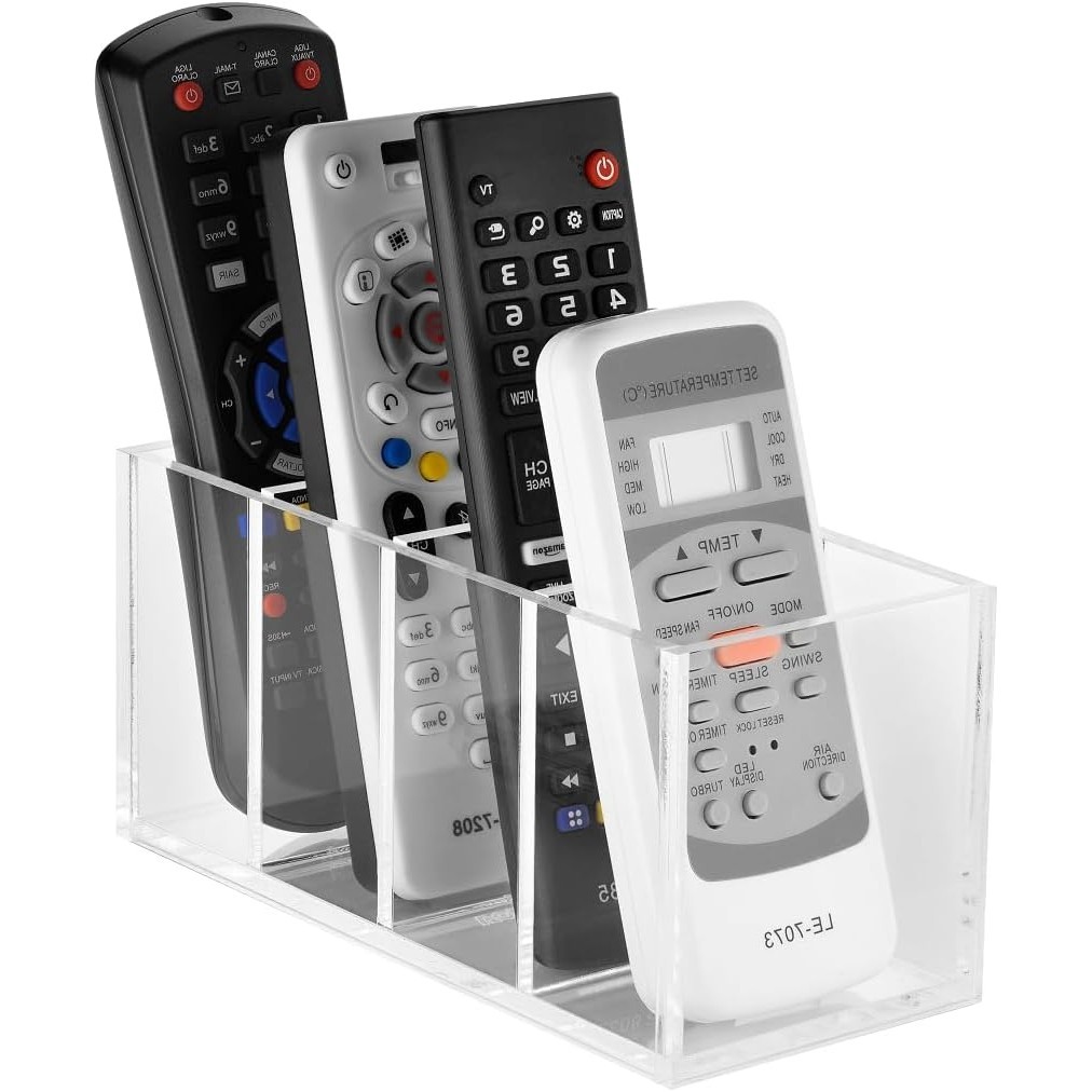 Porta Controle Remoto De Mesa em Acrílico Para 4 Controles-ACRILICO