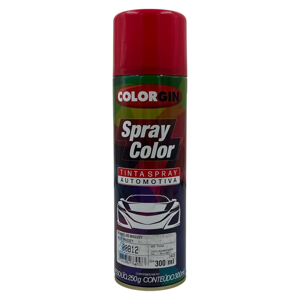 TINTA SPRAY AUTOMOTIVA VERMELHO MASSEY 250ML COLORGIN em Oferta na Shopee