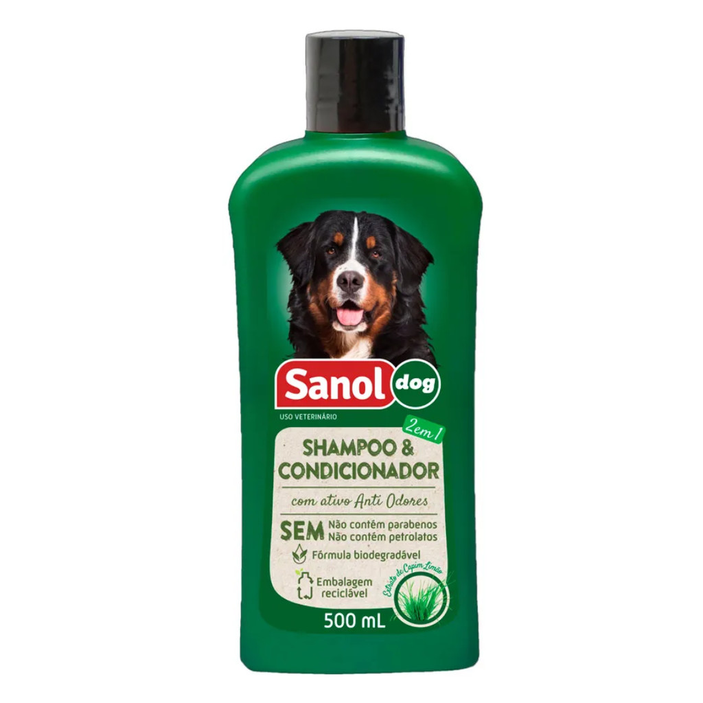 Shampoo e Condicionador 2em1 Sanol Dog Cães Gatos 500ml - Pets