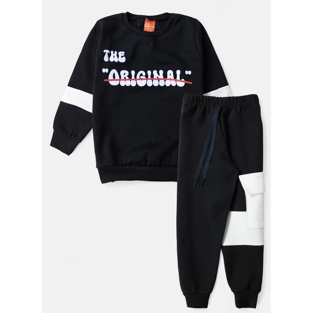 Conjunto Infantil Masculino Moletom The Original Preto 0572 - Torrox