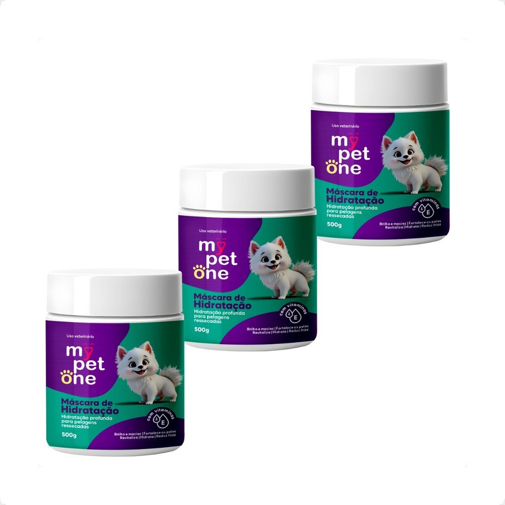 Kit 3 Máscara de Hidratação Mypetone - 500g