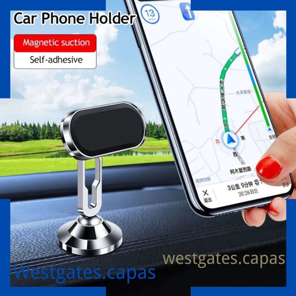 Suporte de Celular para Painel de Carro 360º  Magnético Imã Articulado suporte automotivo para telefone