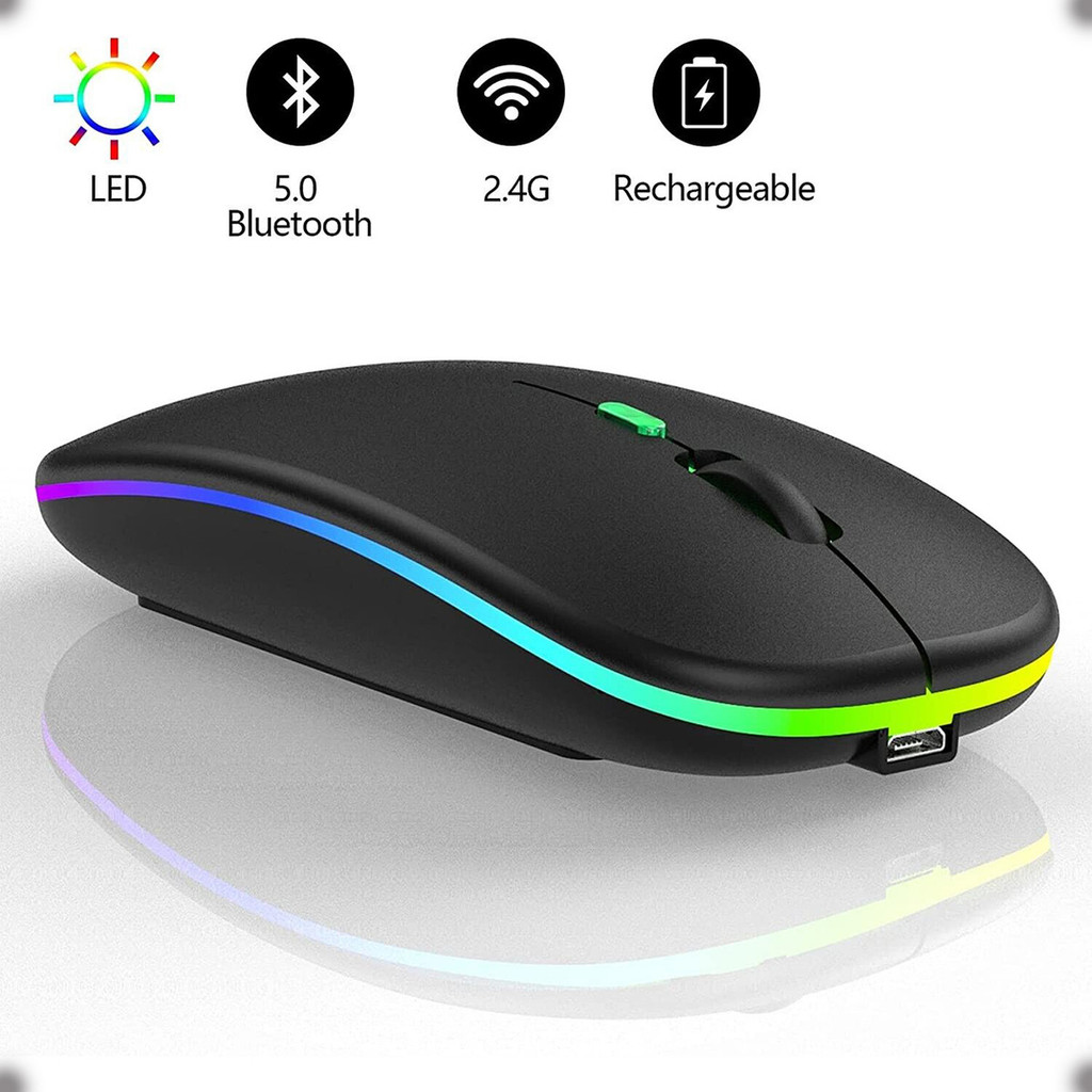 Mini Mouse RGB Silencioso Sem Fio Bluetooth Varias Cores