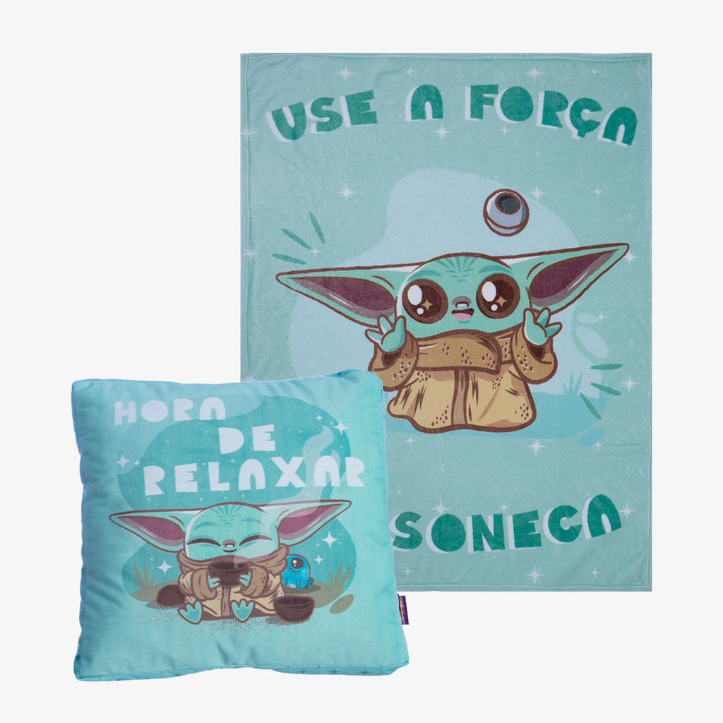 Almofada com Manta Baby Yoda - Home & Living