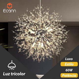 Lâmpada pendente dourada de luxo, pampulha moderna, sala de estar