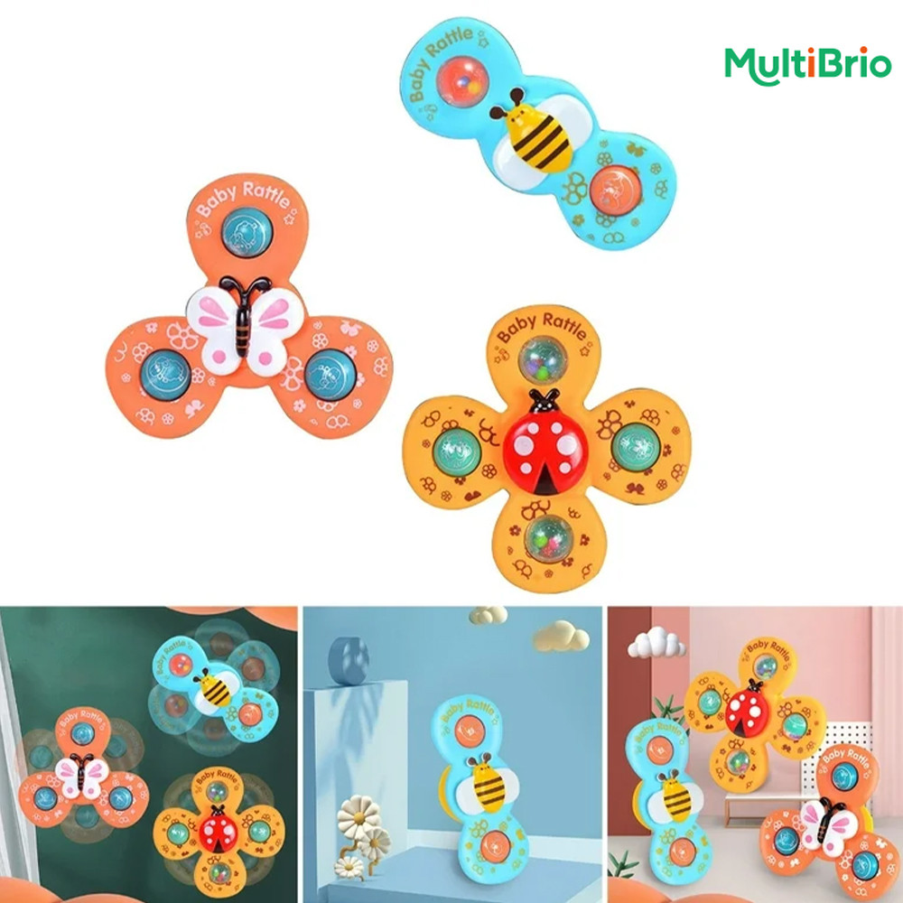 Kit 3 Brinquedo Sensorial Infantil - Ventosa Gira Spinner Estimulação Visual e Aprendizado em Oferta na Shopee
