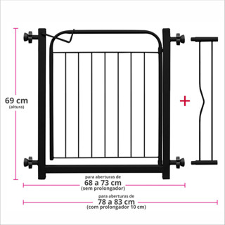 Portão de Segurança em Grade Aramada com Extensor – Ideal para Crianças, Bebês e Pets em Oferta na Shopee
