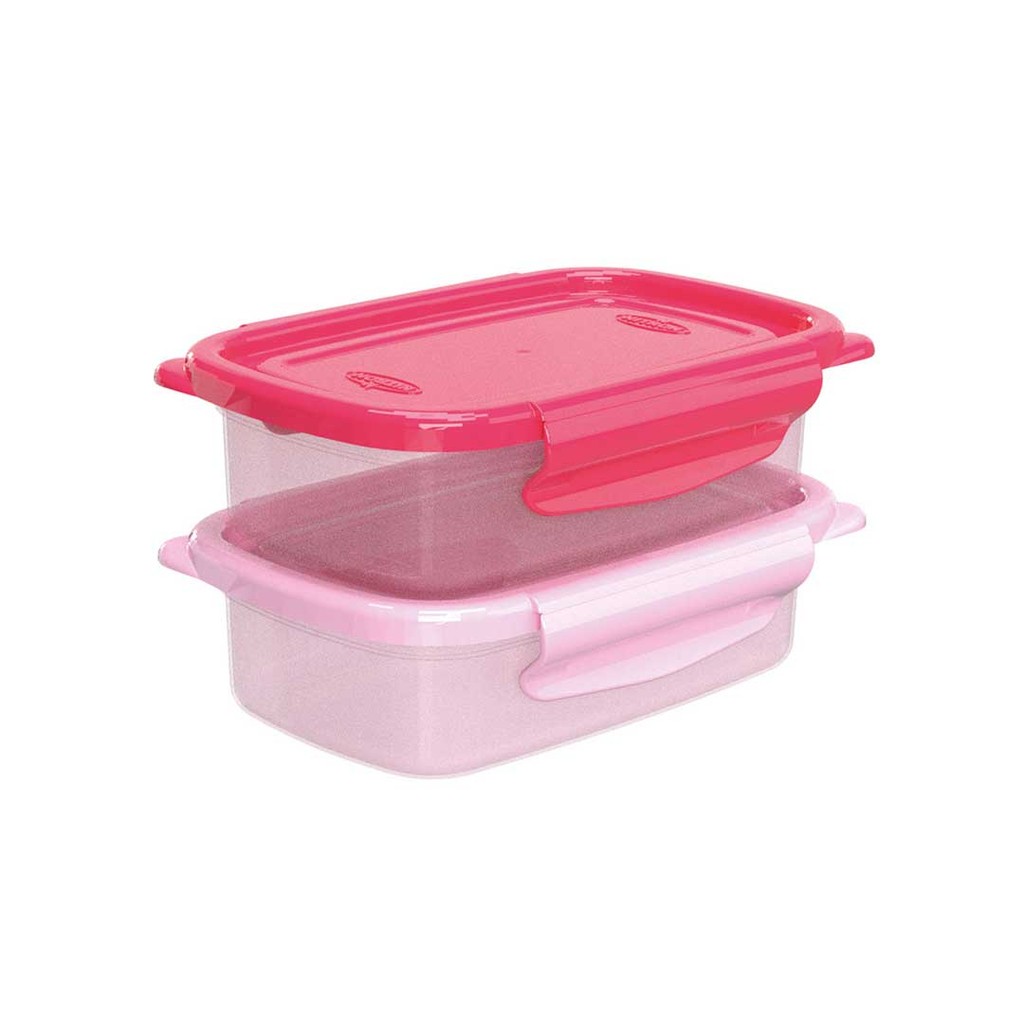 KIT COM 2 POTES RASOS PEQUENO COM TRAVAS 270 ML DEGRADÊ ROSA