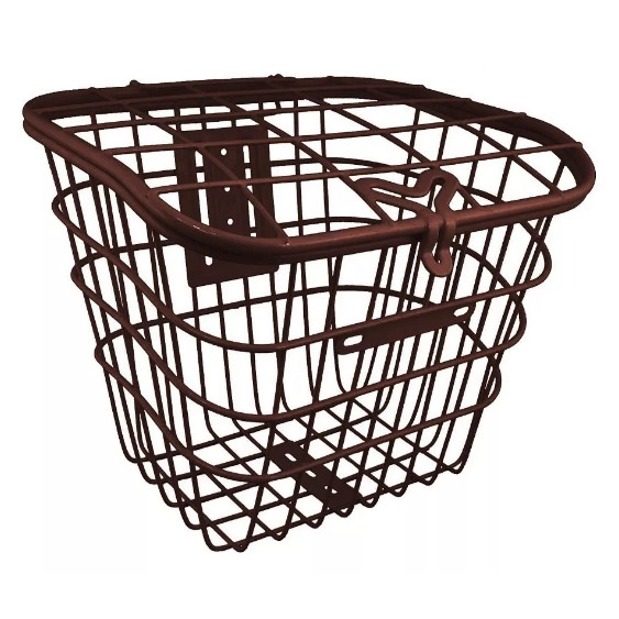 Cesta Cestinha Aramada Bike Retrô Marrom