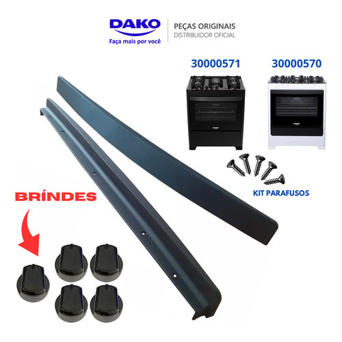 Puxador Porta Forno +5botões Brinde Fogão Dako Supreme Glass