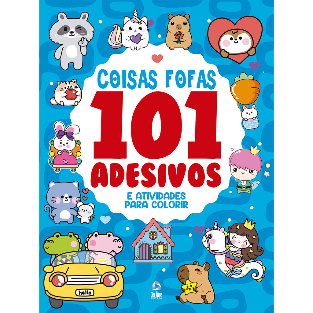 101 Adesivos Atividades e Desenhos para Colorir Coisas Fofas - Books & Magazines