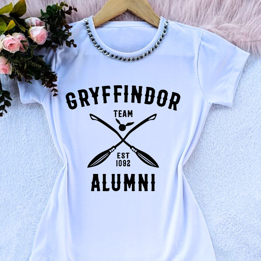 Linda Camiseta camisa blusa t shirt feminina Harry Potter vários modelos com e sem pedrarias moda feminina Premium