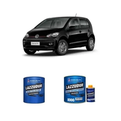 KIT TINTA AUTOMOTIVA PRETO NINJA 95/06 + VERNIZ 8000 BI COMP 0,9 LAZZUDUR