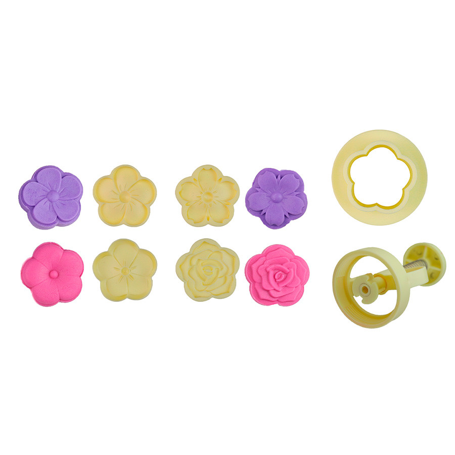 Kit Ejetor Cortador Doces Biscoitos Max Flores 5 Peças BLUESTAR em Oferta na Shopee