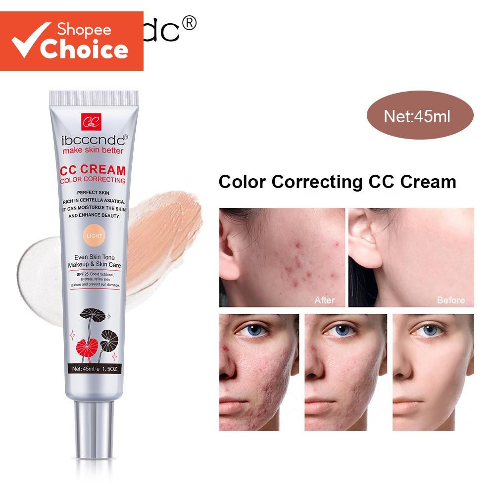 Ibcccndc Cor Correção CC Creme Facial Centella Asiatica Reparação BB Corretivo Natural Clareamento Base Líquida Cosmétic
