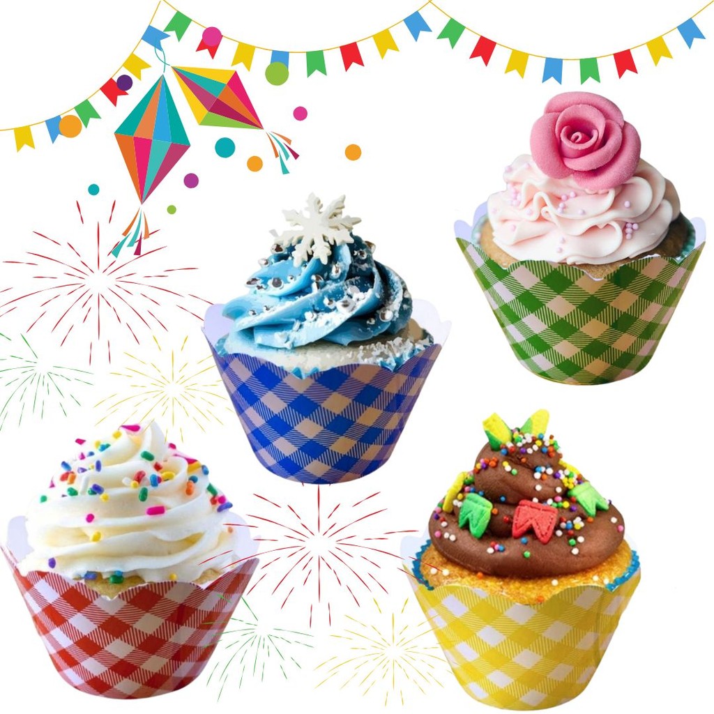 48 SAIA PARA CUPCAKE MISTO,FESTA JUNINA - XADREZ FESTA JUNINA 2025