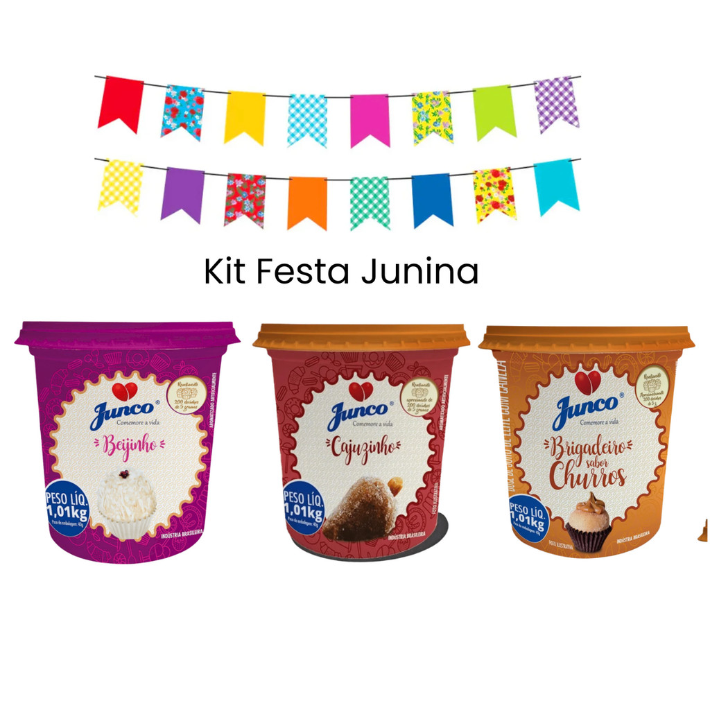 Kit Festa Junina BrigadeiroPronto Beijinho Churros Cajuzinho