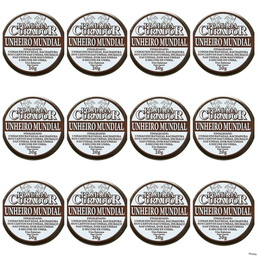 12x Pomada Curador Unheira Mundial - 20g