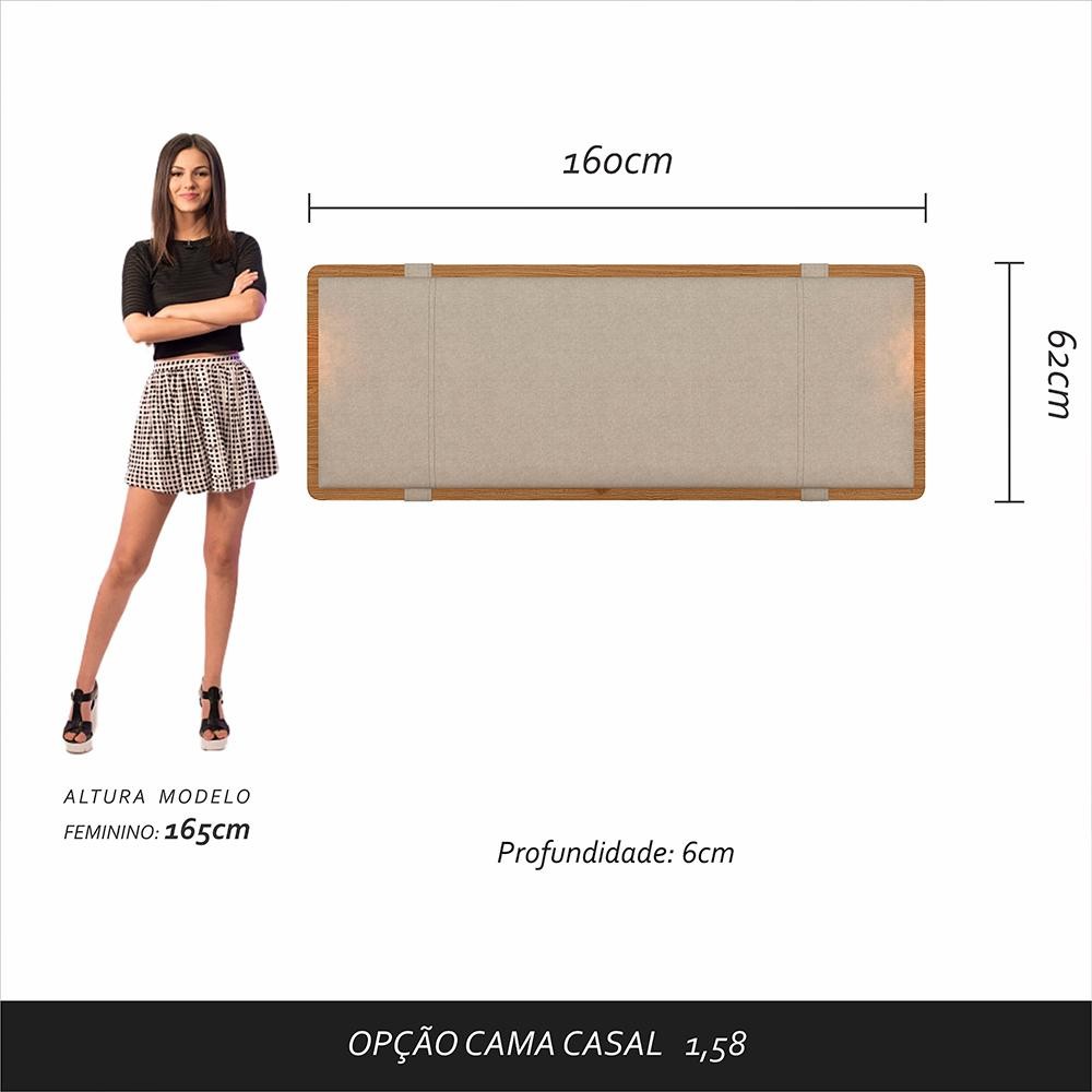 Cabeceira Estofada Para Cama Queen Dallas Linho Bege - M. A