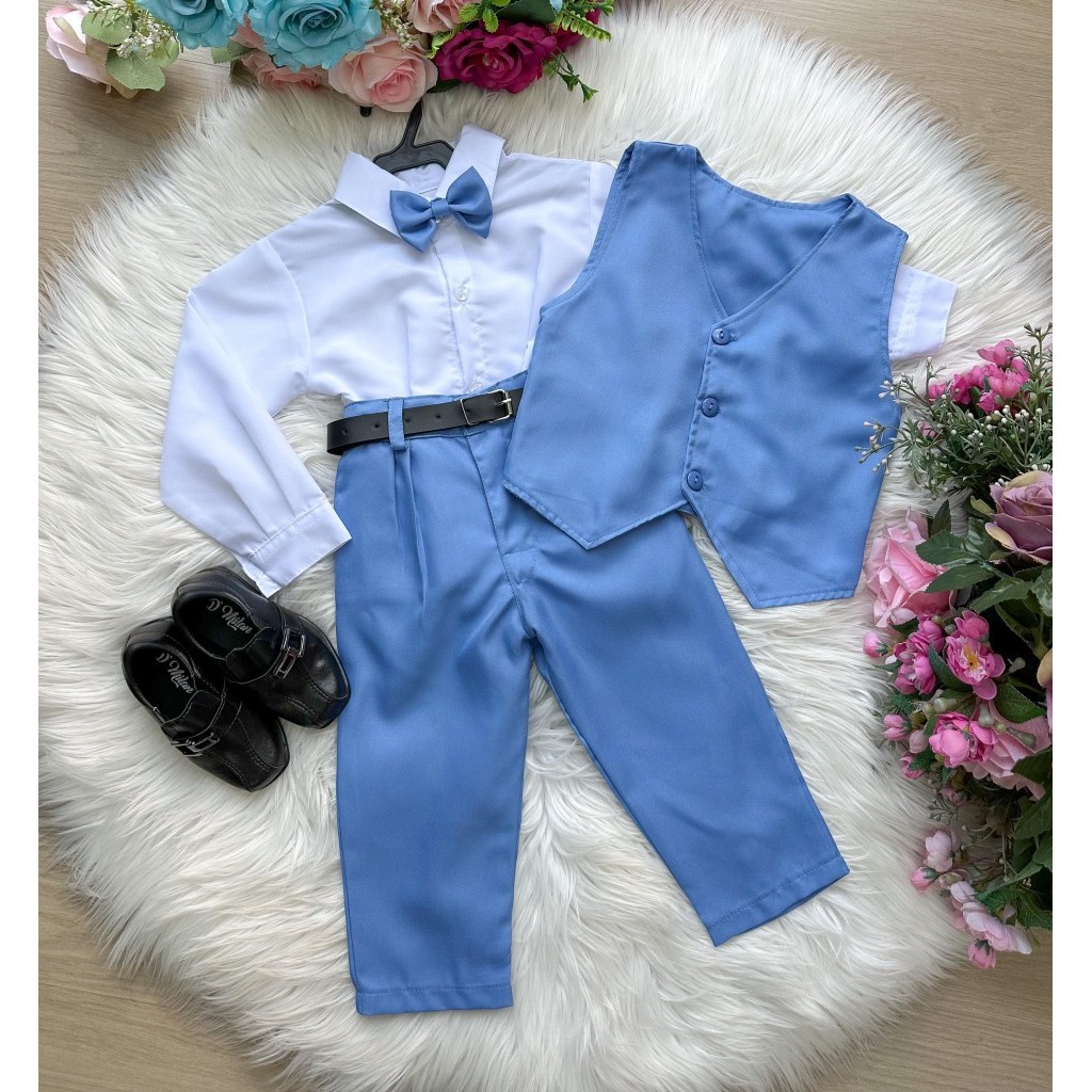 Conjunto infantil Social Colete Azul Serenity