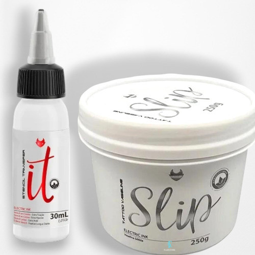 Vaselina Slip 250g + Tattoo Stencil Transfer IT 30ml Kit Electric Ink Original Profissional Pra Tatuagem Anvisa Envio Já