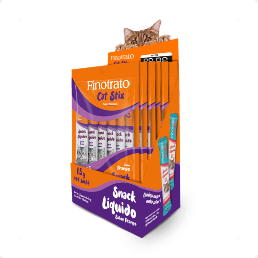 Kit 6 Petisco Cat Stix Sabor Frango Finotrato - 6 Unid. 15G