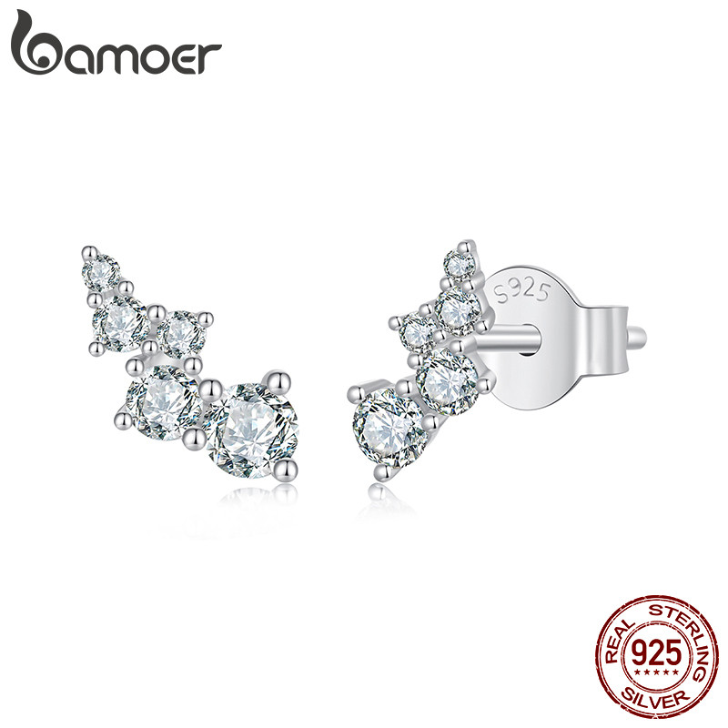 Brincos De Prata Esterlina 925 Bamoer , Bolhas De Moissanite , Design , Joias , Presentes Para Mulheres