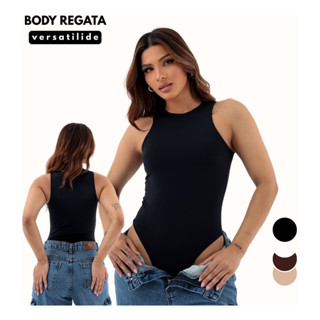 Body Feminino Regata Básico Collant Liso Blusa Feminina Bory em Oferta na Shopee
