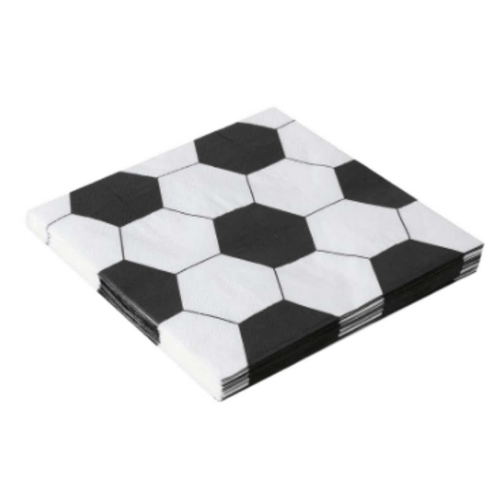 Guardanapo Decorado Bola de Futebol 25x25cm C/ 20 Unid.