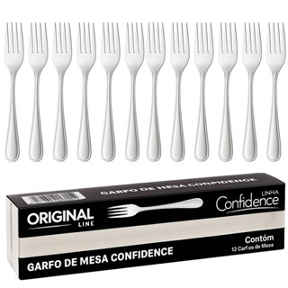 Kit 12 Jogo Garfos de Mesa Profissional Buffet Gourmet Restaurantes Elegante Confidence Original Line em Oferta na Shopee