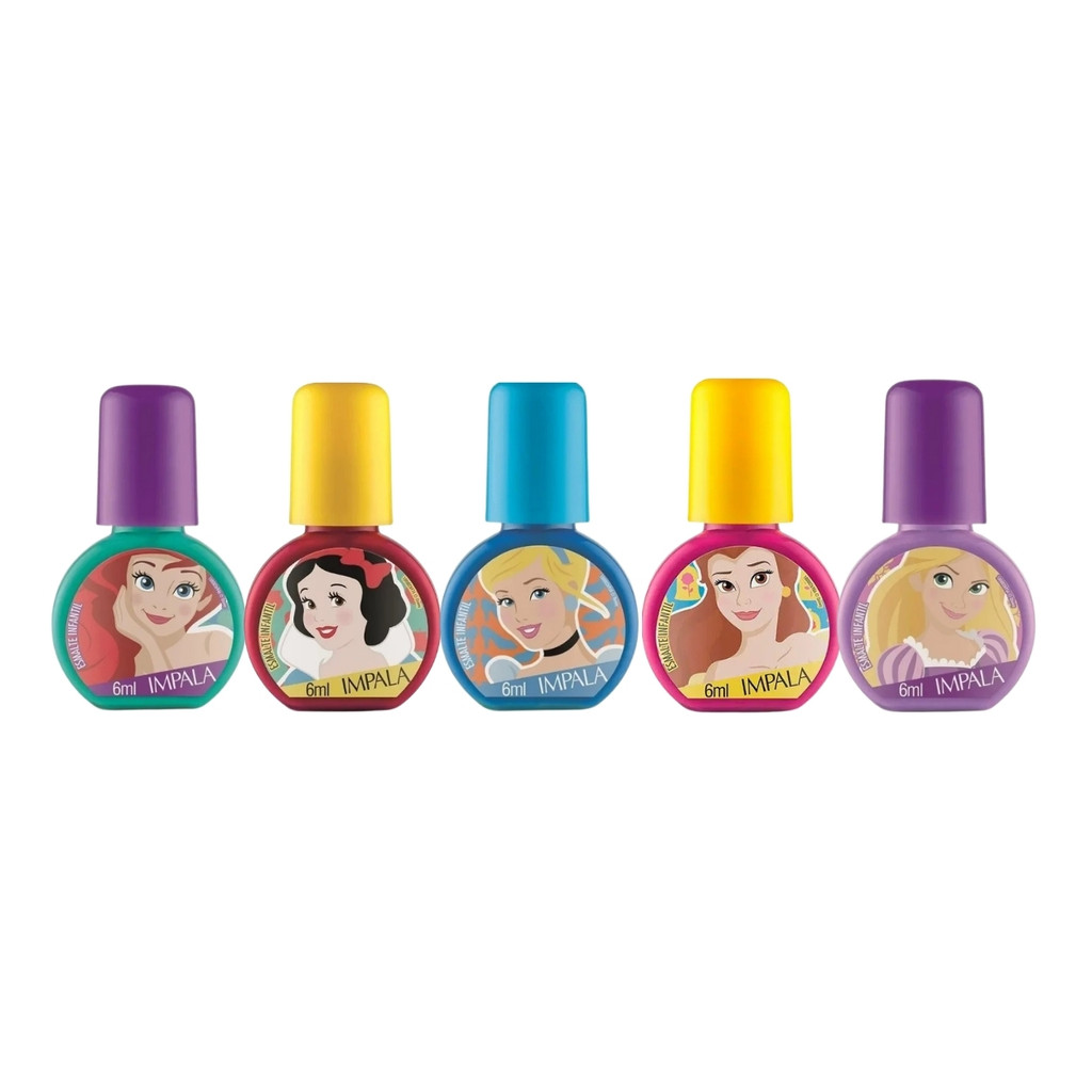 Kit 5 Esmaltes Impala Infantil Coleção Princesas Disney - Beauty