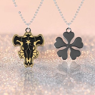 Colar Anime Preto Clover Pingente Cinco Folhas Asta Black Bull Signal Charmoso Jóias De Clavícula