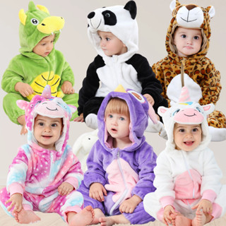 Macacão Kigurumi  Bebê Infantil Menina Menino Inverno Quentinho Plush Stitch com Zíper Bichinhos em Oferta na Shopee