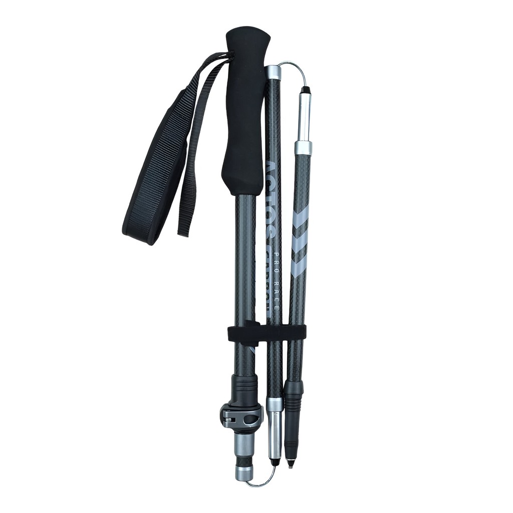 Bastão de Caminhada Actos Pro Race Carbon Estrutura em Carbono 3K Ajustável 38-135cm Preto - Azteq