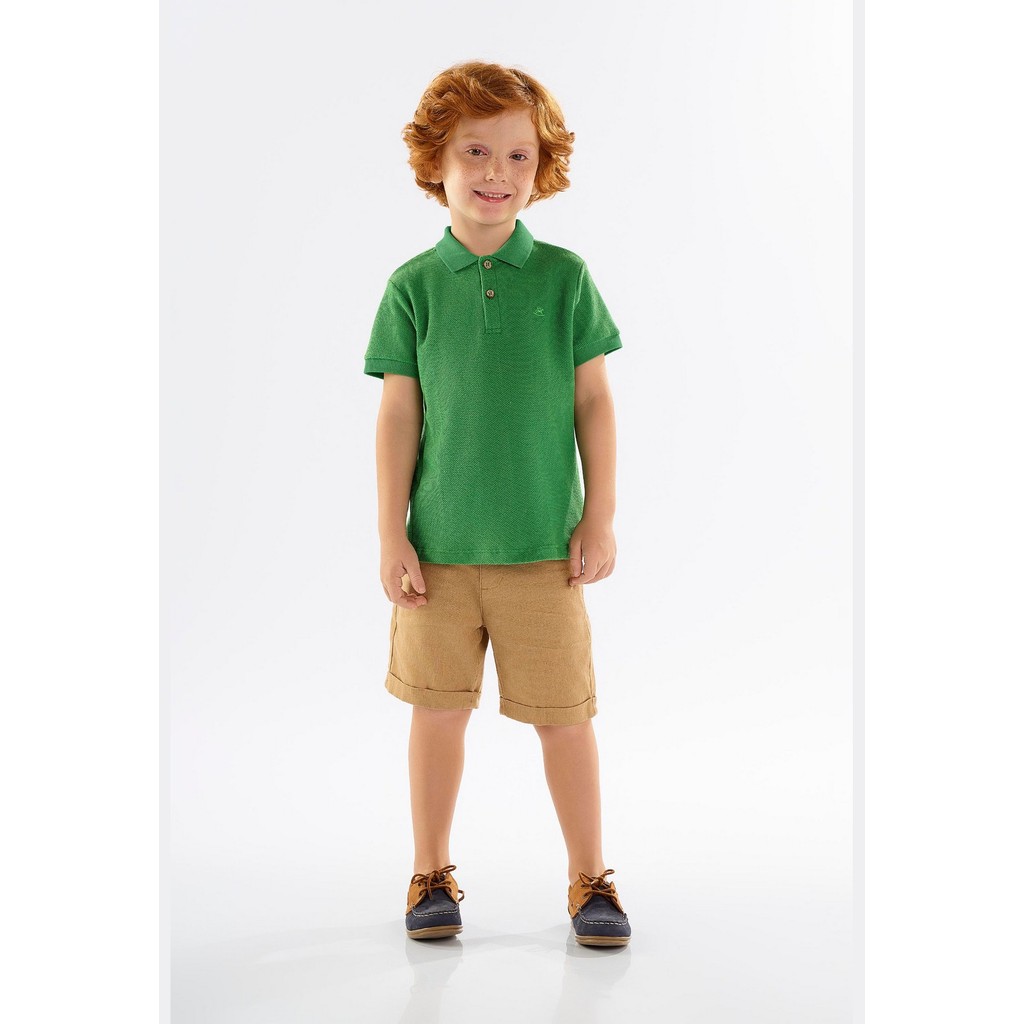 Camisa Polo Infantil Manga Curta para Menino em Piquet Up Baby