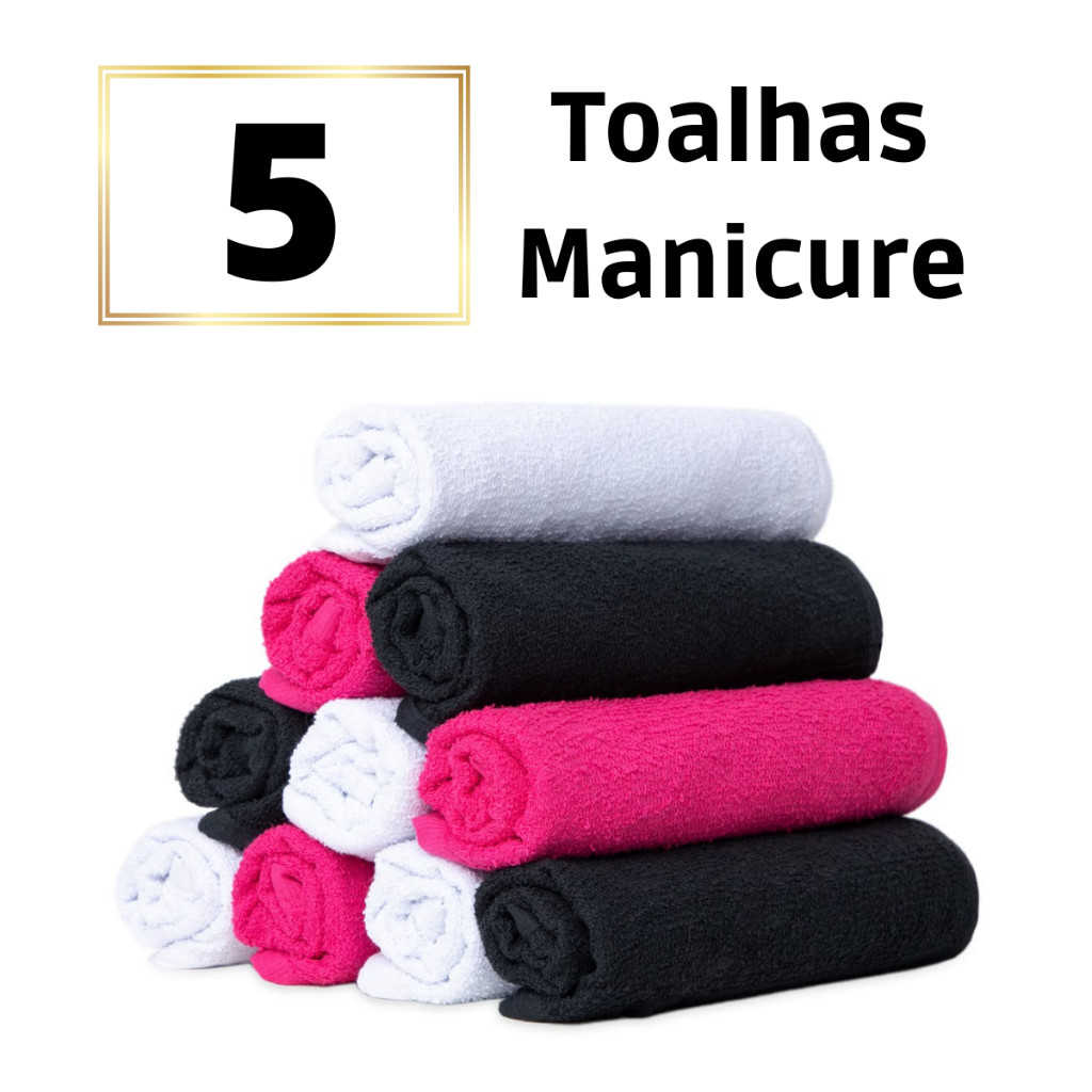 Kit 5 Toalhas Lavabo Manicure Pedicure - Algodão 40cm x 70cm em Oferta na Shopee