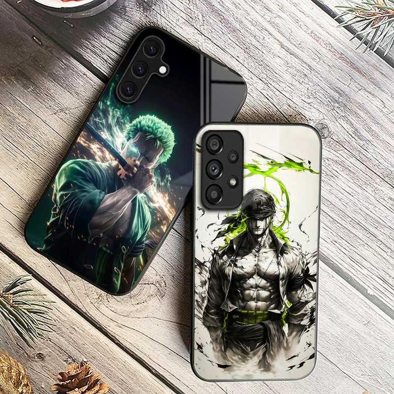Capa De Telefone De Vidro roronoa zoro 14 De Uma Peça Para Samsung Galaxy A14 A16 A30 A22 A32 A33 A34 A40 A42 A55 4G A52
