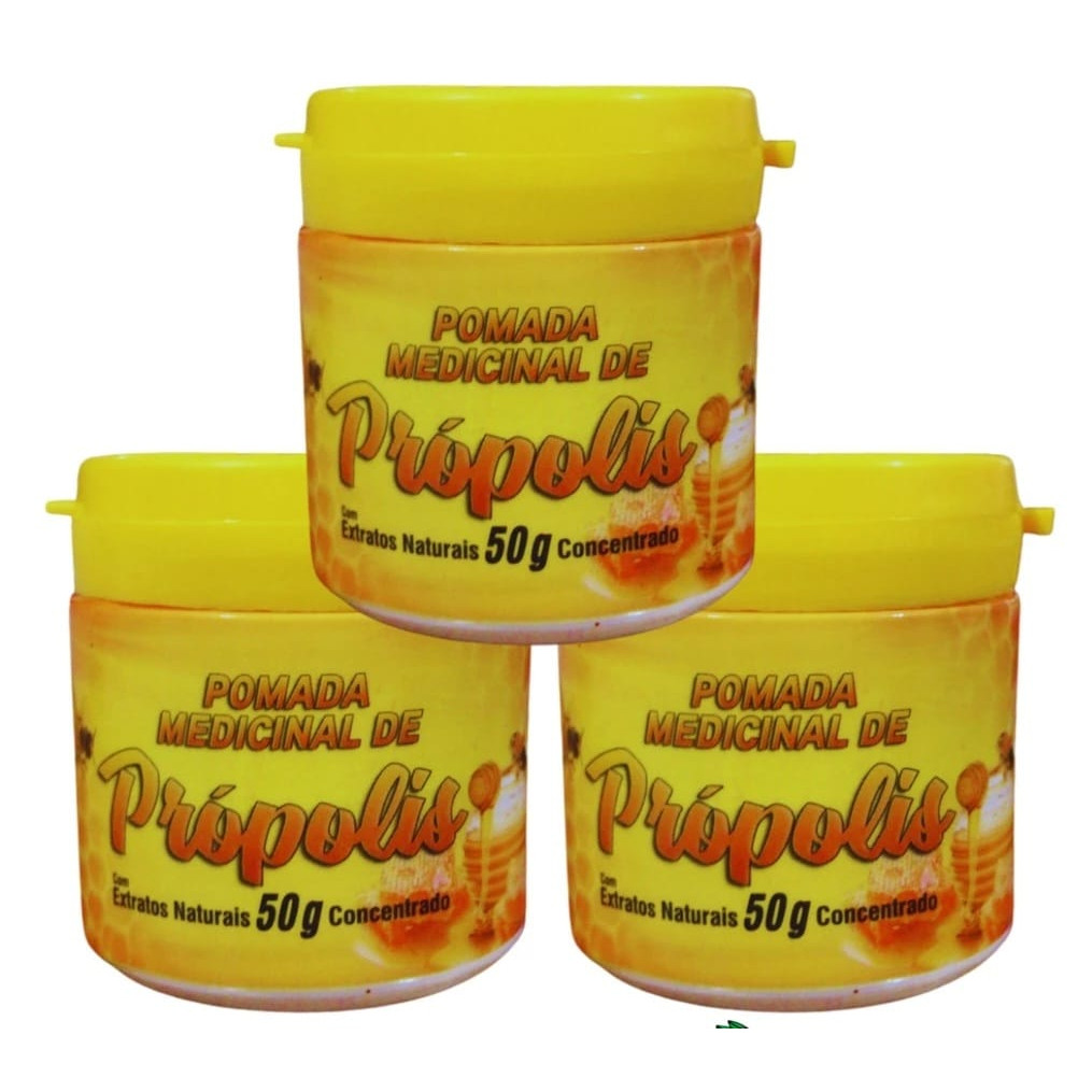 kit com 3 unidades pomada medicinal de própolis 50gr concentrado em Oferta na Shopee