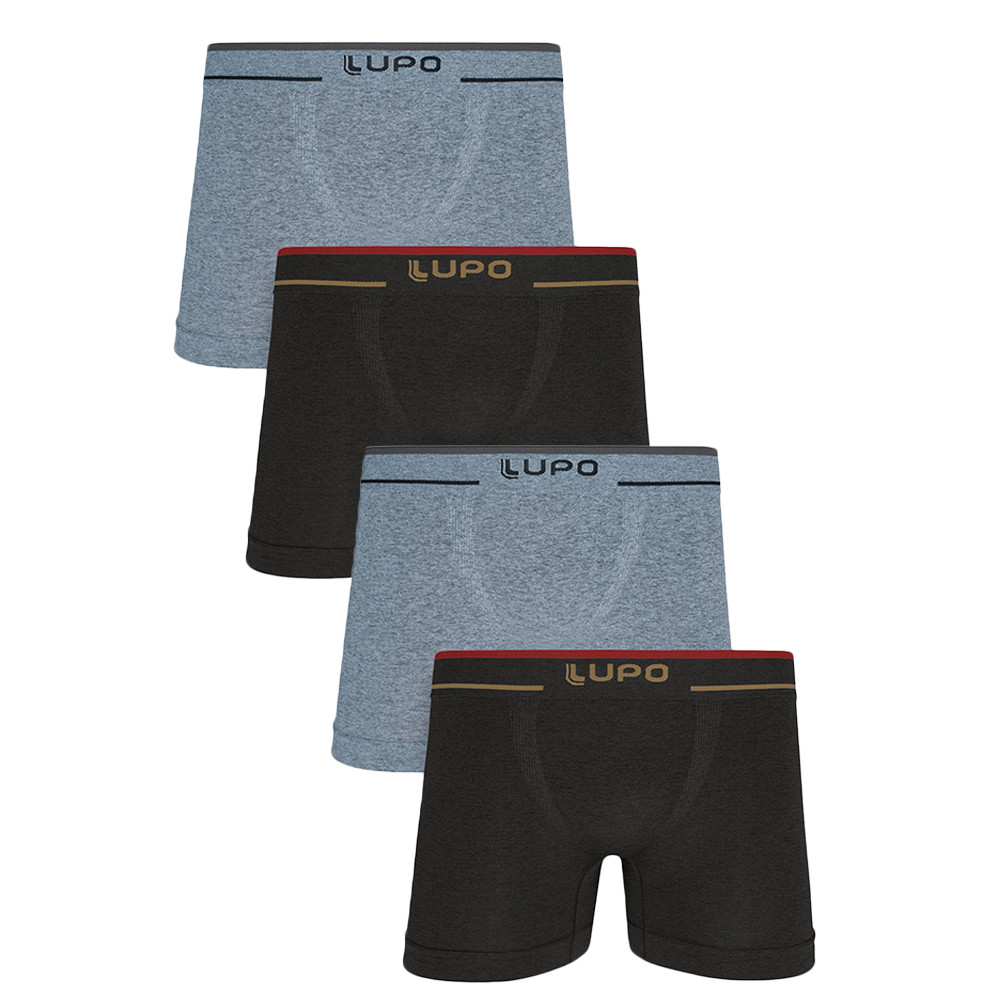 Kit 4 Cuecas Boxer Lupo Original Em Microfibra Sem Costura