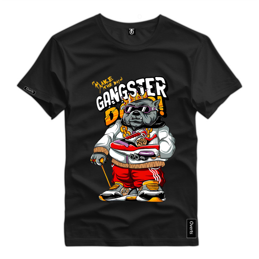 Camiseta Moderna Masculina Estampa Cachorro Gangster Bengala Camisa Estilosa 100% Algodão Premium
