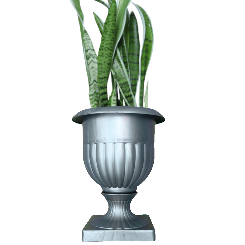 Vaso Decoração  / Cachepô  Redondo Taça alta  - Vaso de Planta Grego Arthemis PRATA