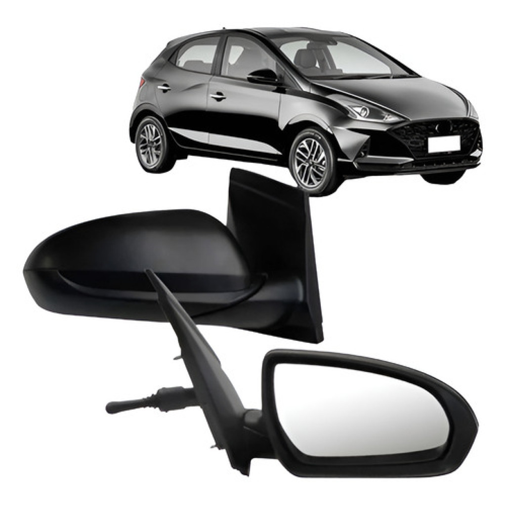 Par de Retrovisor Com Controle Capa Texturizada Hyundai Hb20 2020 2021 2022 peça referencia de mercado, entrega rapida