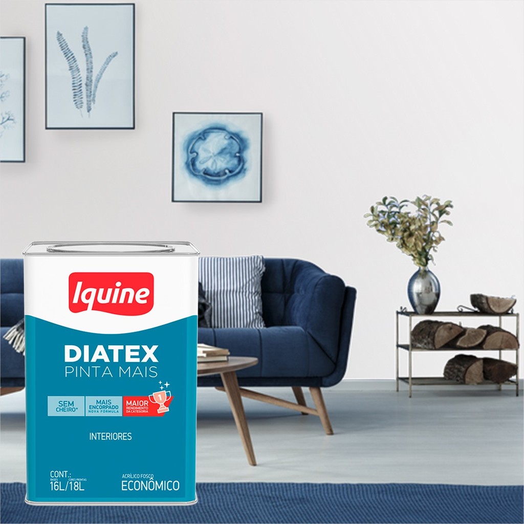 Tinta Acrílica Diatex Branco NEVE 18 Litros Antimofo Super Rendimento