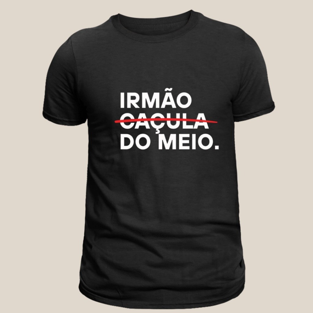 Camiseta Irmão  do meio Promovido a Irmão do Meio Infantil ou Adulto Menino em Oferta na Shopee