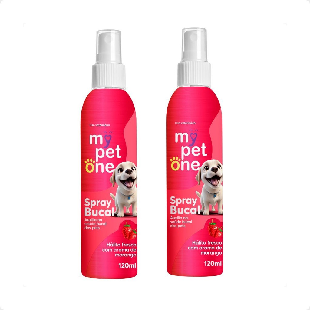 Kit 2 Spray Bucal Morango para Cães e Gatos Mypetone - 120mL em Oferta na Shopee
