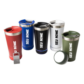 Copo Térmico Personalizado 420ml C/ Caixa De Som Bluetooth em Oferta na Shopee