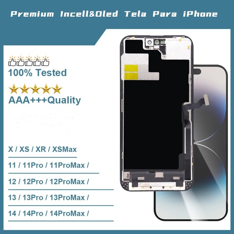 Super Oled&Incell Frontal Tela Para iPhone X Xs Xr Xsmax 11 12 13 14 Pro Max Nova Premium Display 100% Teste